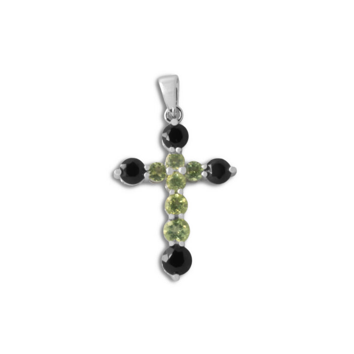 Colgante Plata 1ª Ley 925mls Olivina-Obsidiana - Imagen 1