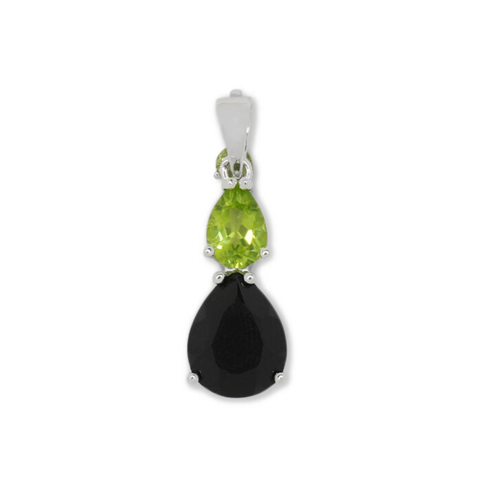 Colgante Plata 1ª Ley 925mls Olivina-Obsidiana - Imagen 1