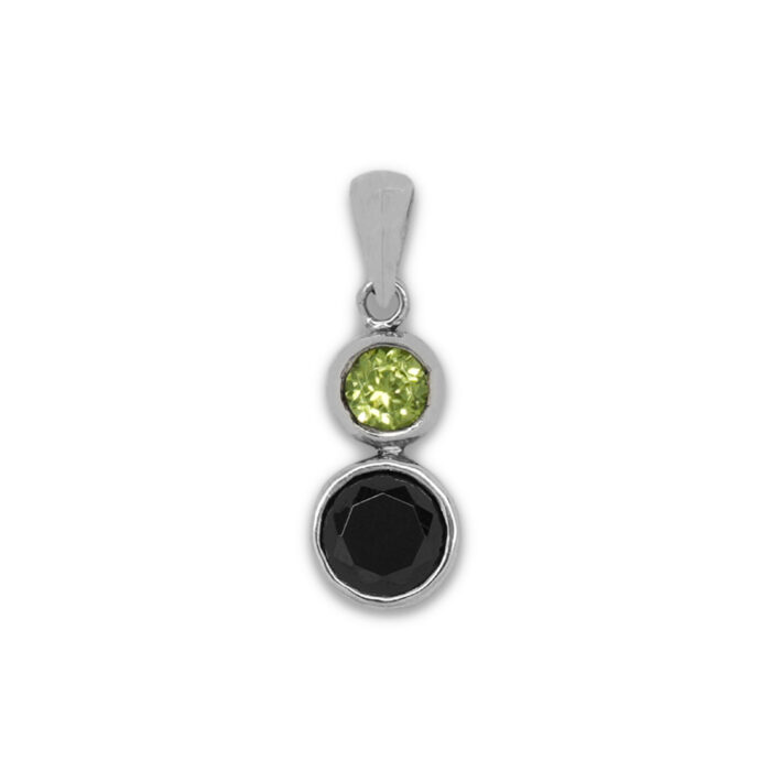 Colgante Plata 1ª Ley 925mls Olivina-Obsidiana - Imagen 1