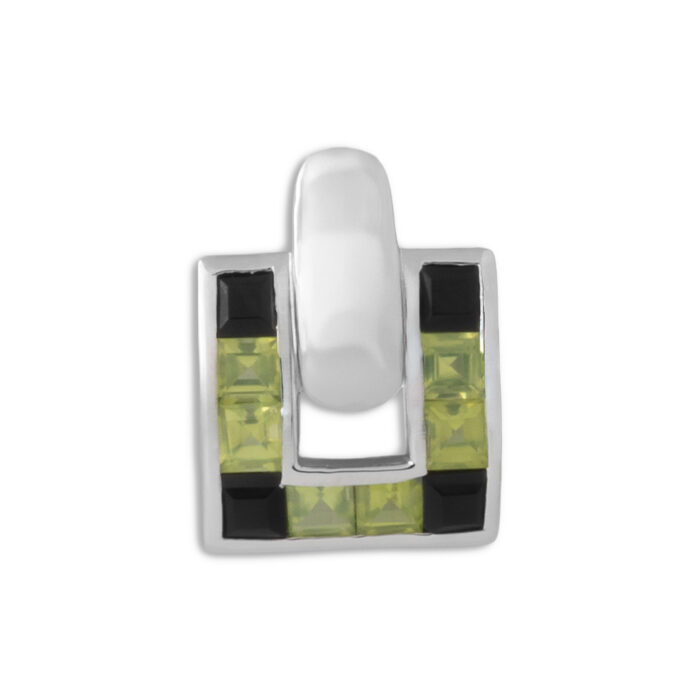 Colgante Plata 1ª Ley 925mls Olivina-Obsidiana - Imagen 1