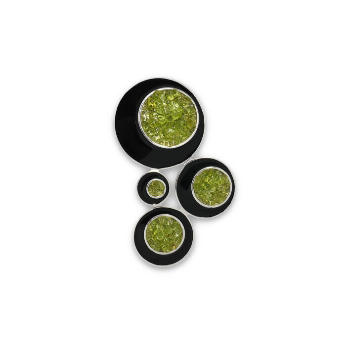 Colgante Plata 1ª Ley 925mls Olivina-Obsidiana - Imagen 1