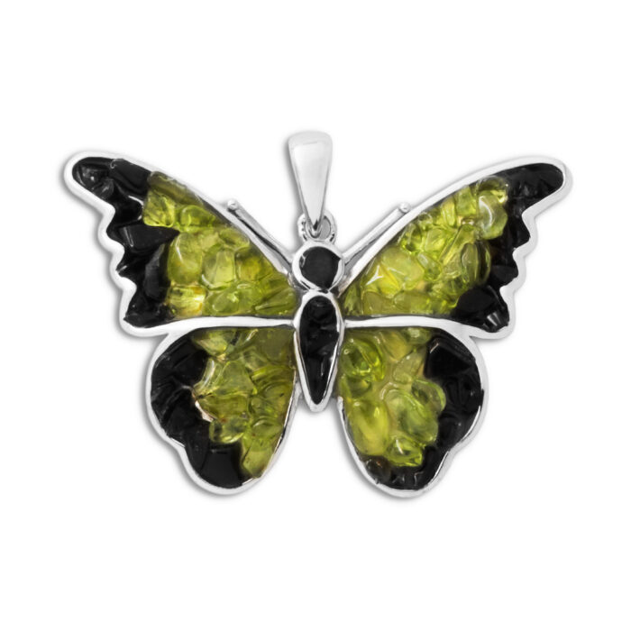 Colgante Plata 1ª Ley 925mls Olivina-Obsidiana - Imagen 1