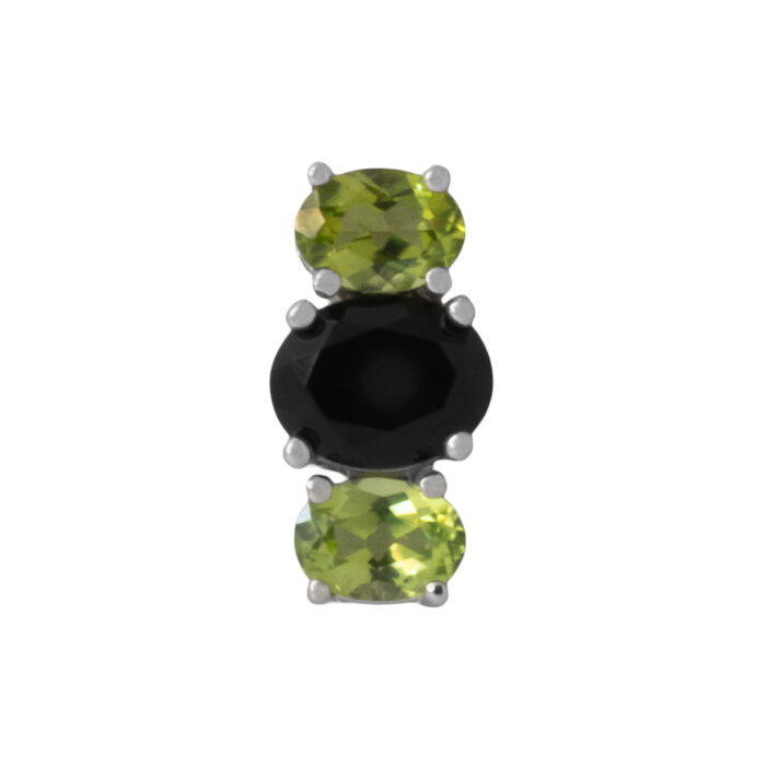 Colgante Plata 1ª Ley 925mls Olivina-Obsidiana - Imagen 1