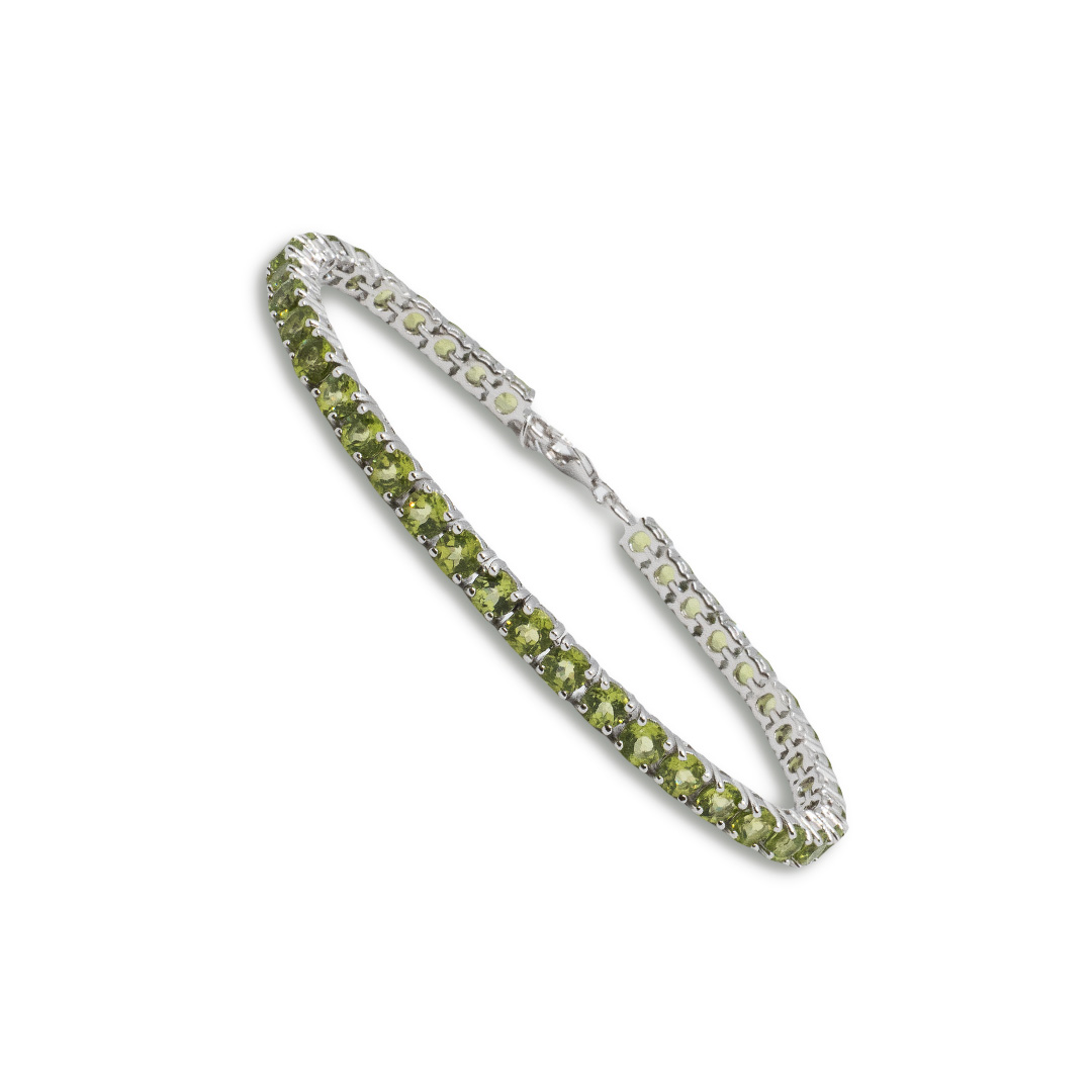 1102005230 Pulsera Plata 1ª Ley 925mls Olivina - Imagen 1