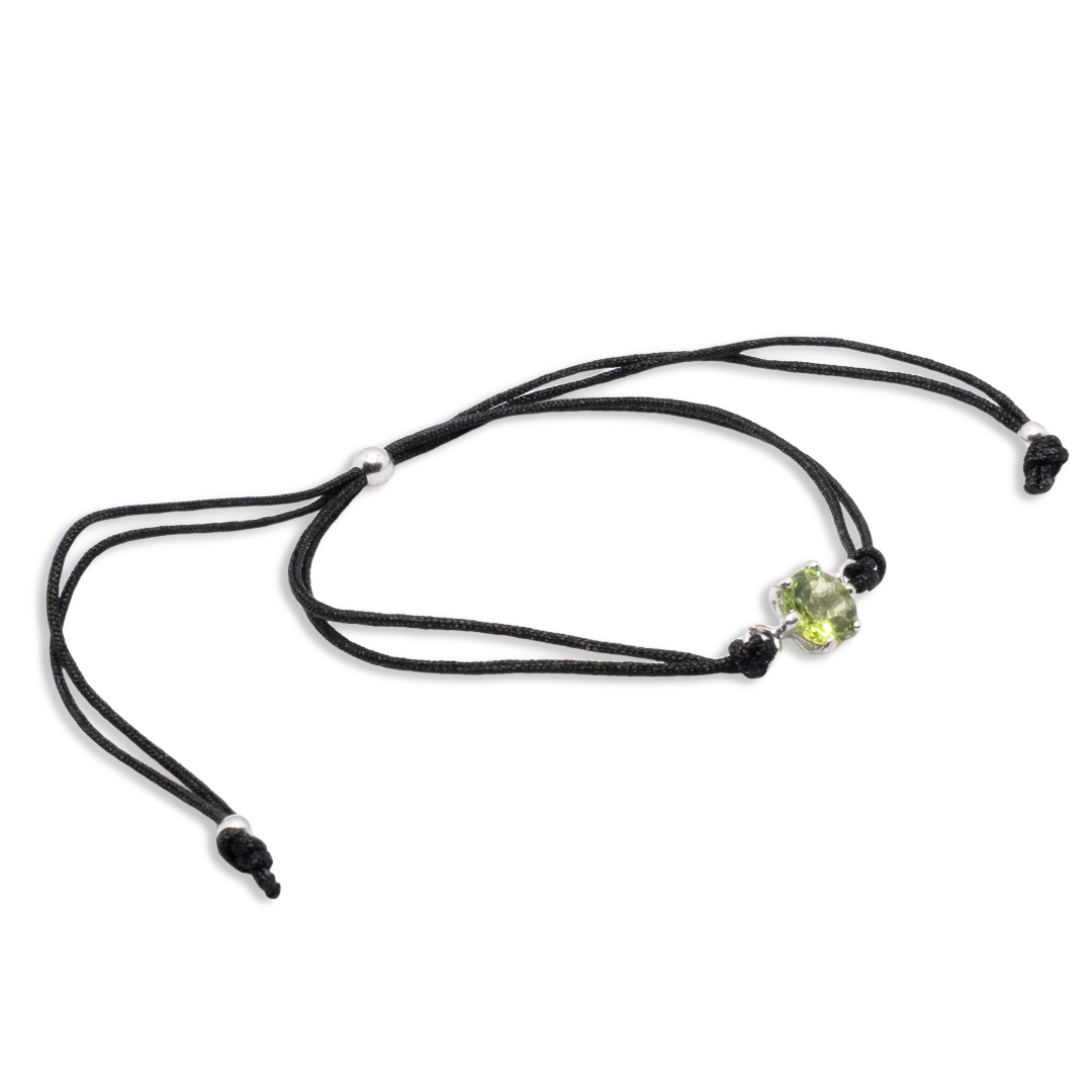 1102112412 Pulsera Plata 1ª Ley 925mls Olivina - Imagen 1