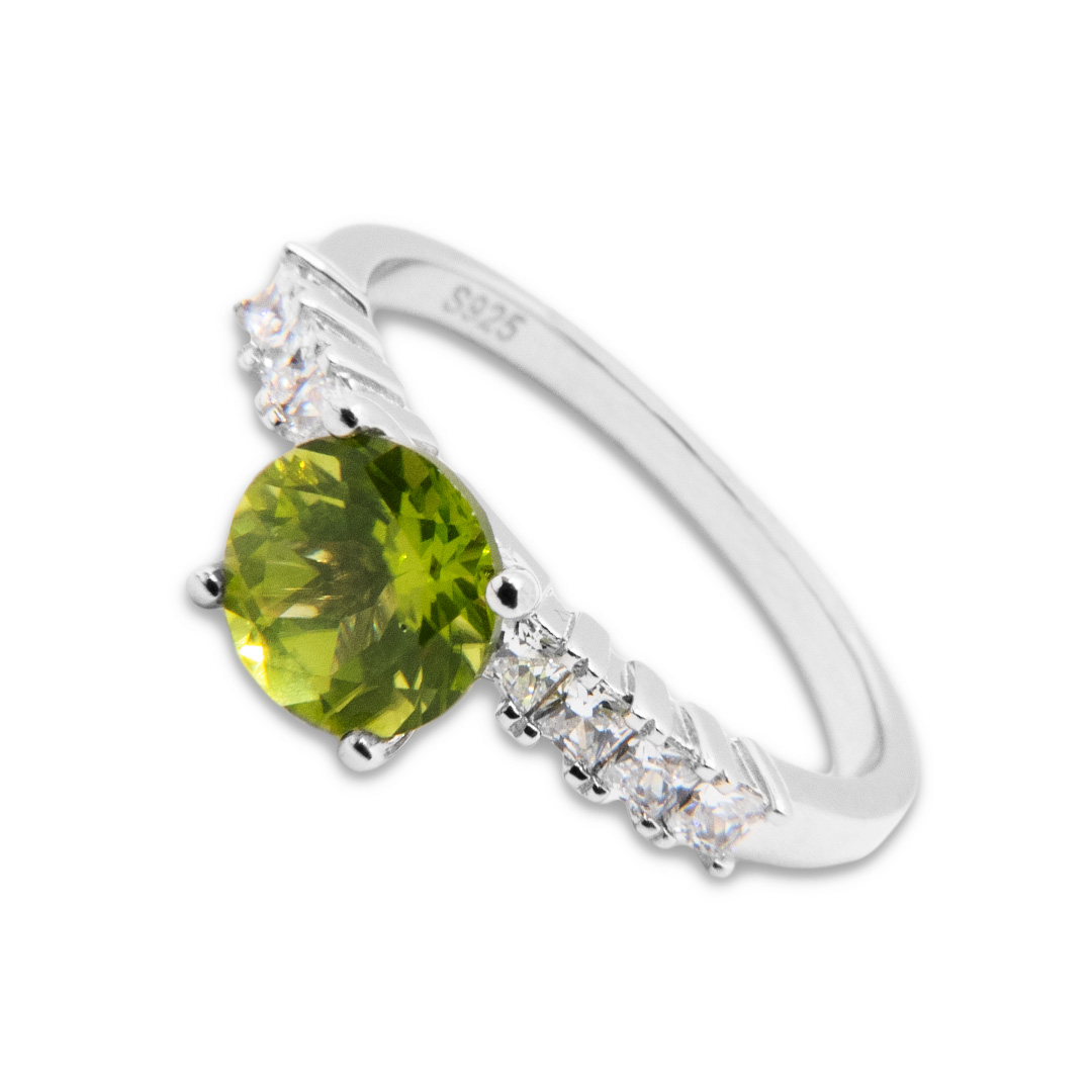 1103000024 Anillo Plata 1ª Ley 925mls Olivina - Imagen 1