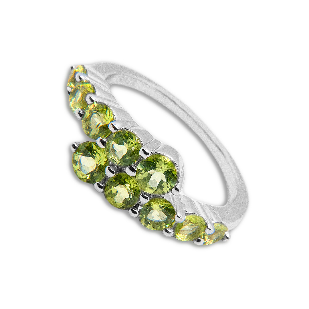 1103000624 Anillo Plata 1ª Ley 925mls Olivina - Imagen 1