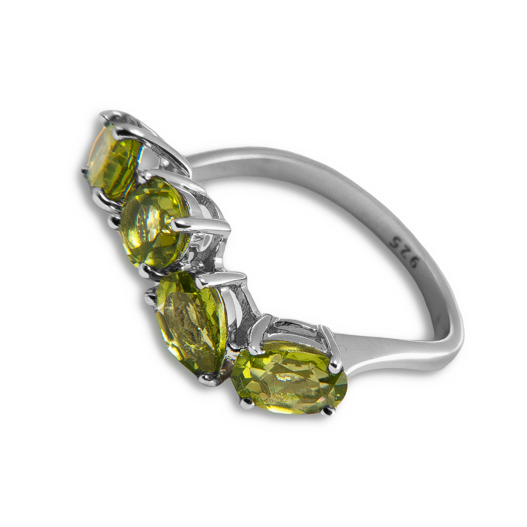 1103010355 Anillo Plata 1ª Ley 925mls Olivina - Imagen 1