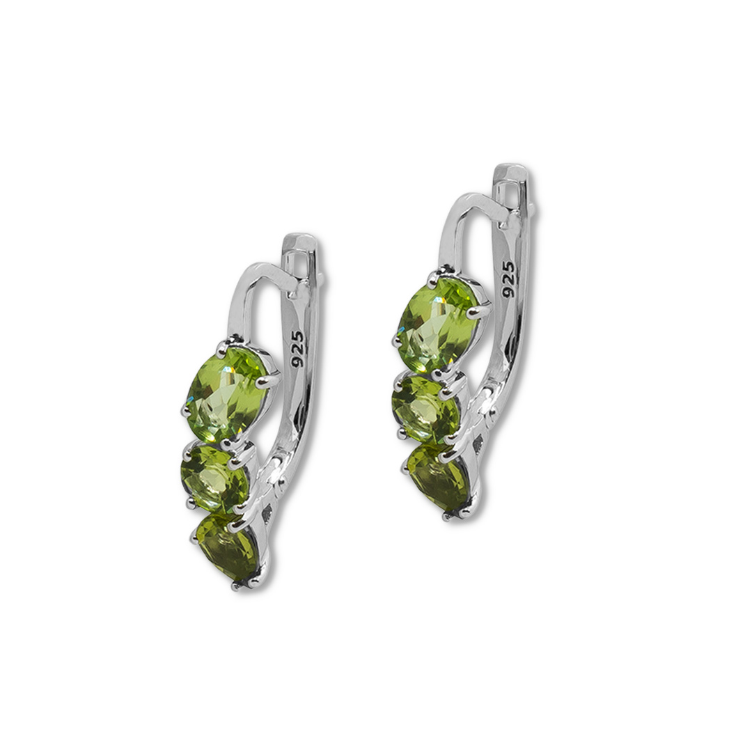 1104010355 Pendiente Plata 1ª Ley 925mls Olivina - Imagen 1