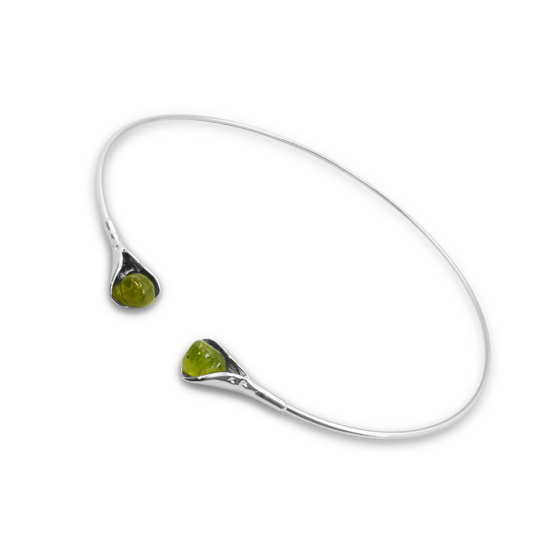 1106000804 Collar & Cadena Plata 1ª Ley 925mls Olivina - Imagen 1