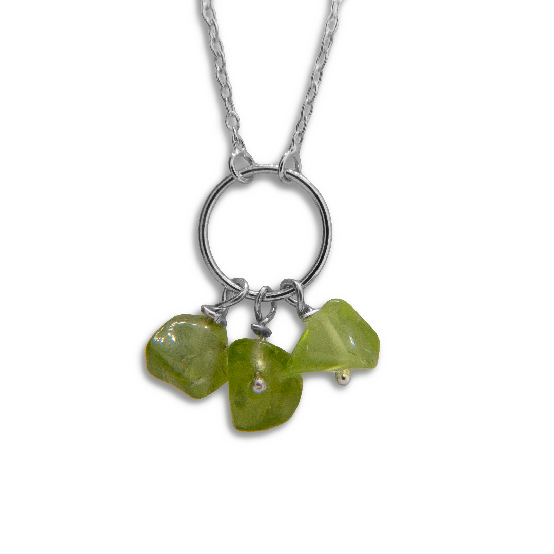 1106121437 Collar & Cadena Plata 1ª Ley 925mls Olivina - Imagen 1