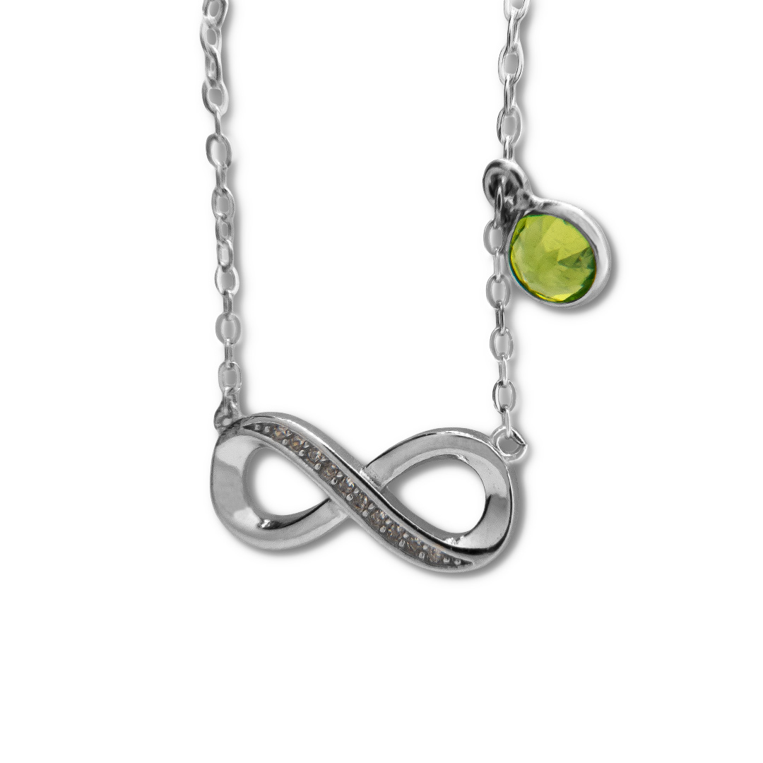 1106121438 Collar & Cadena Plata 1ª Ley 925mls Olivina - Imagen 1