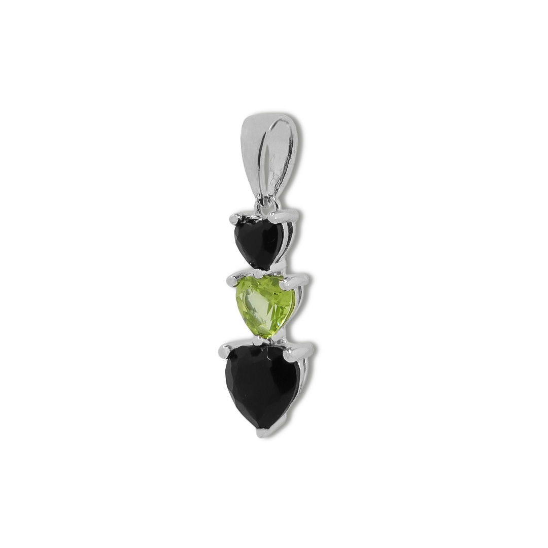 7701003727 Colgante Plata 1ª Ley 925mls Olivina-Obsidiana - Imagen 1